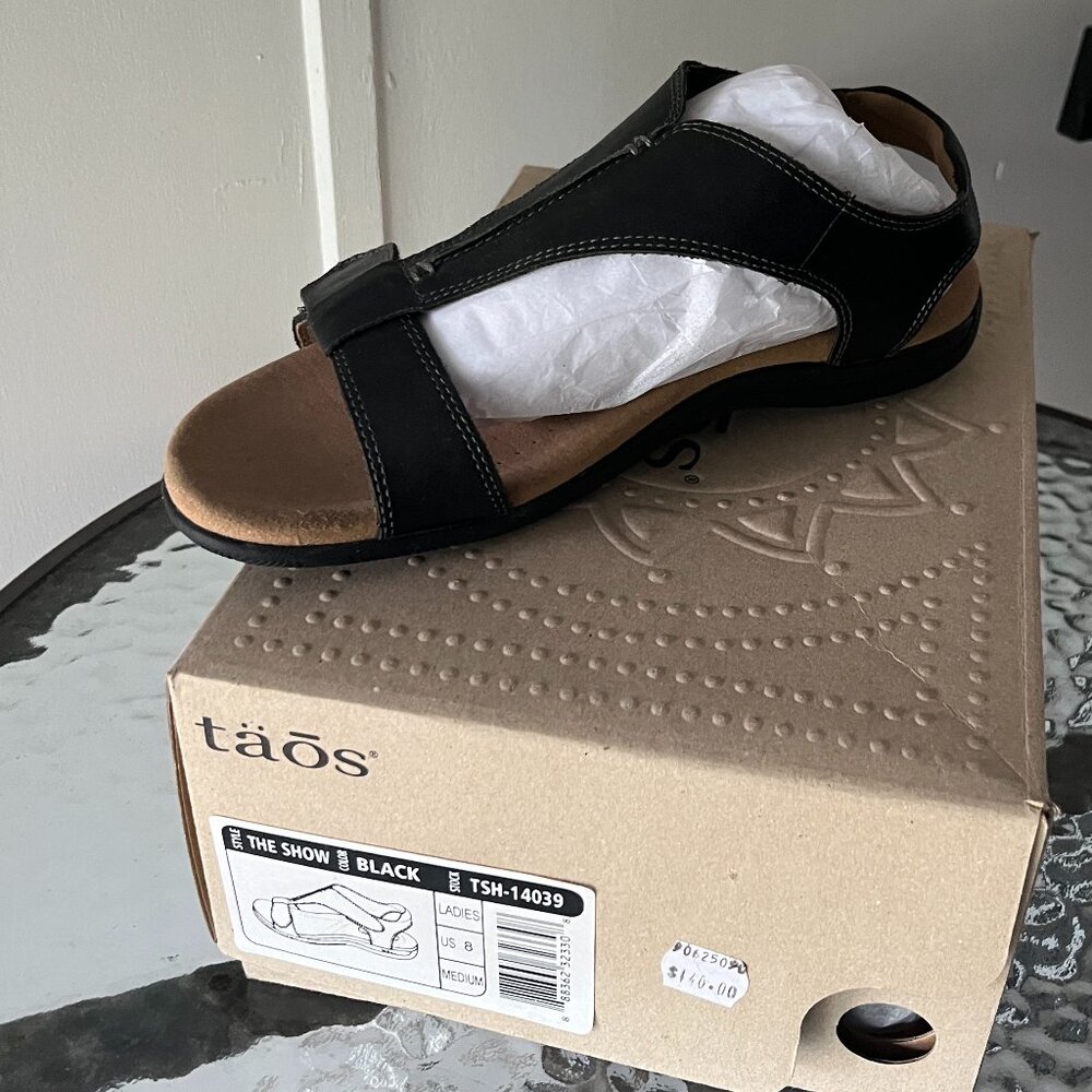 New - Taos The Show Sandal - Black Leather